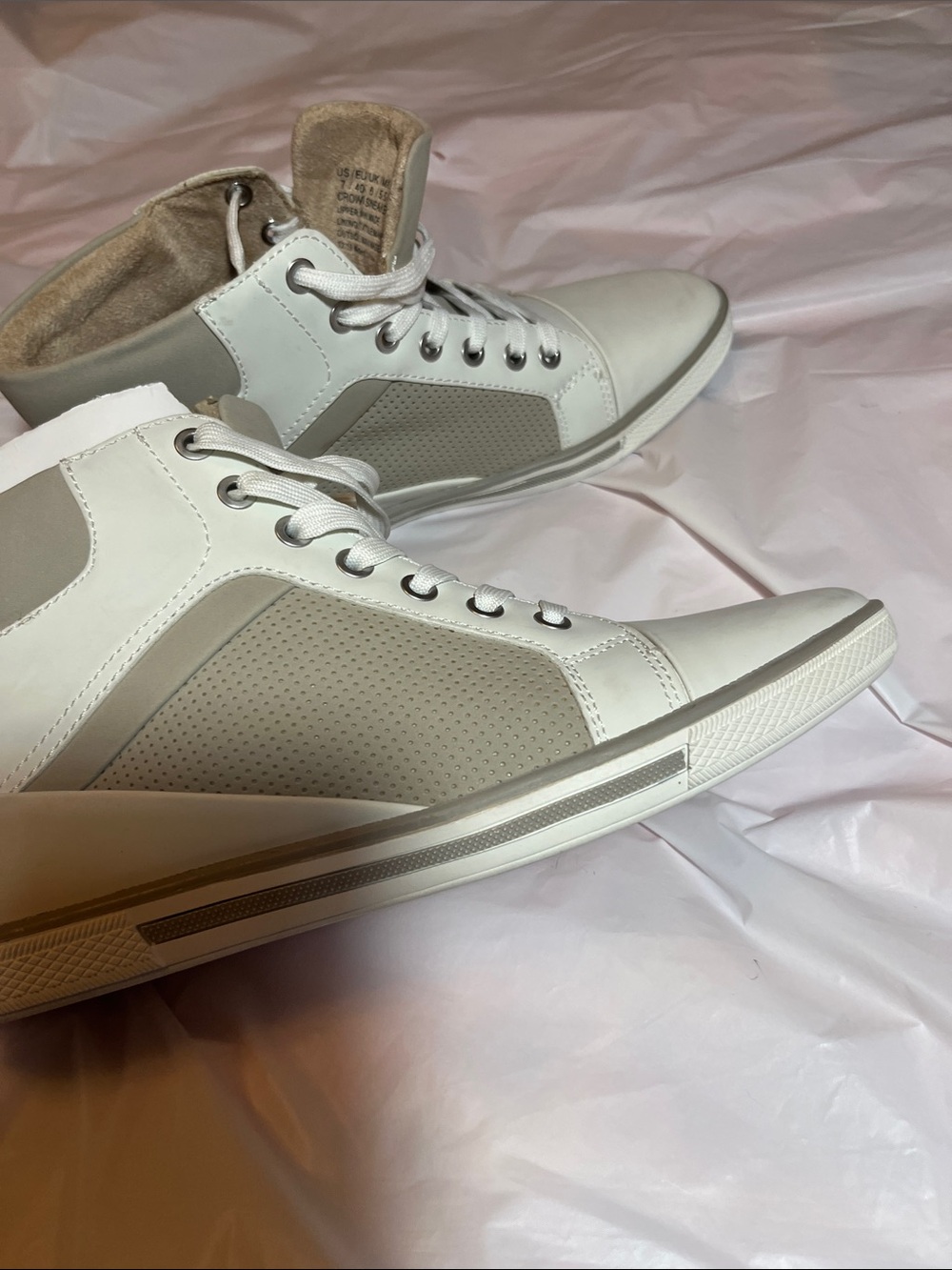 Unlisted Men's High-Top Sneakers in White and Light Gray